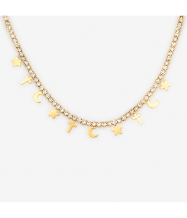 Collar Brillo Moon Star Cruz