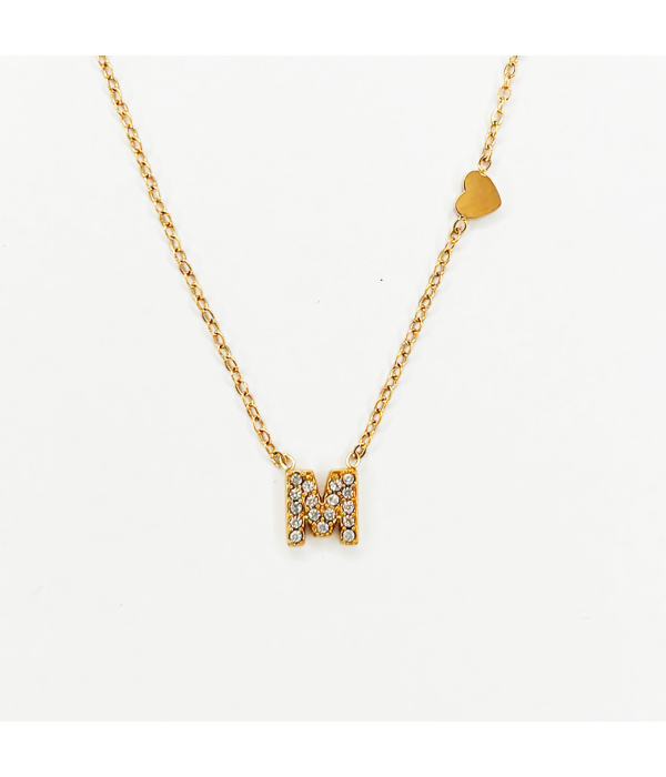Collar Inicial Brillo Dorado y Plateado