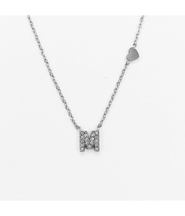 Collar Inicial Brillo Dorado y Plateado