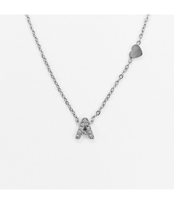Collar Inicial Brillo Corazon 2