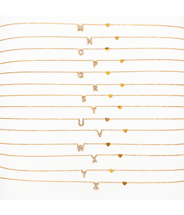 Collar Inicial Brillo Dorado y Plateado