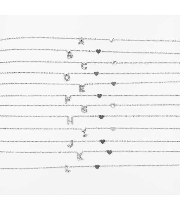 Collar Inicial Brillo Dorado y Plateado