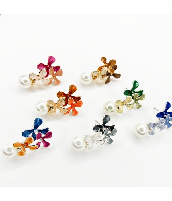 Pendientes Flor Perla
