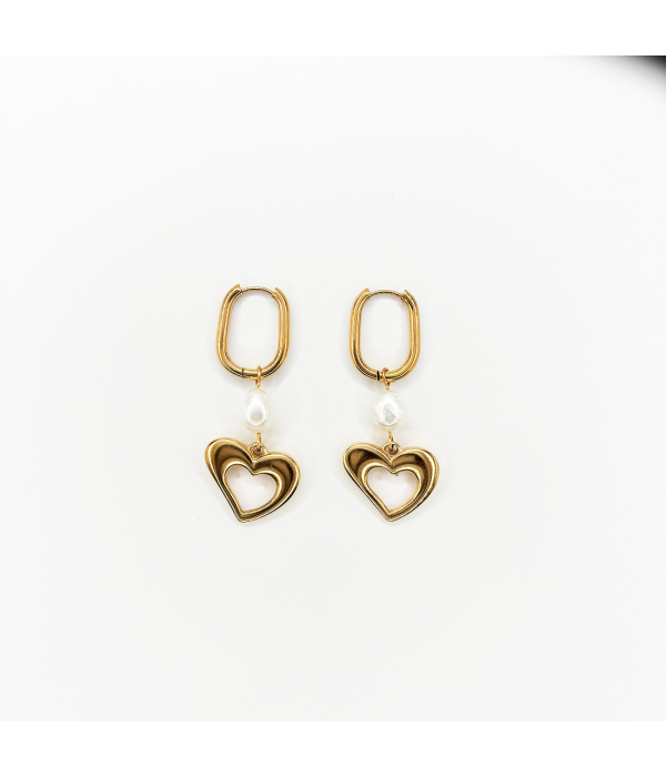 Pendientes Perla y Corazon
