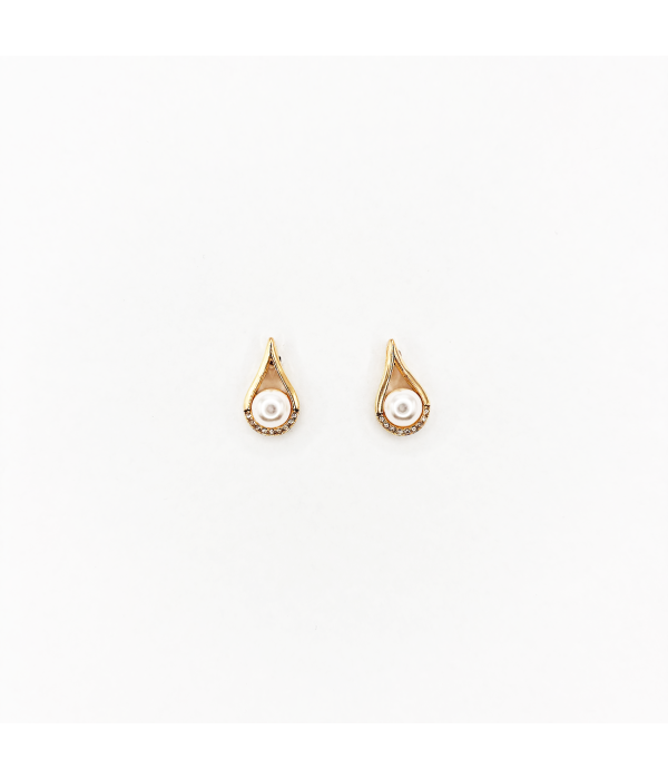 Pendientes Perla Gota Brillo