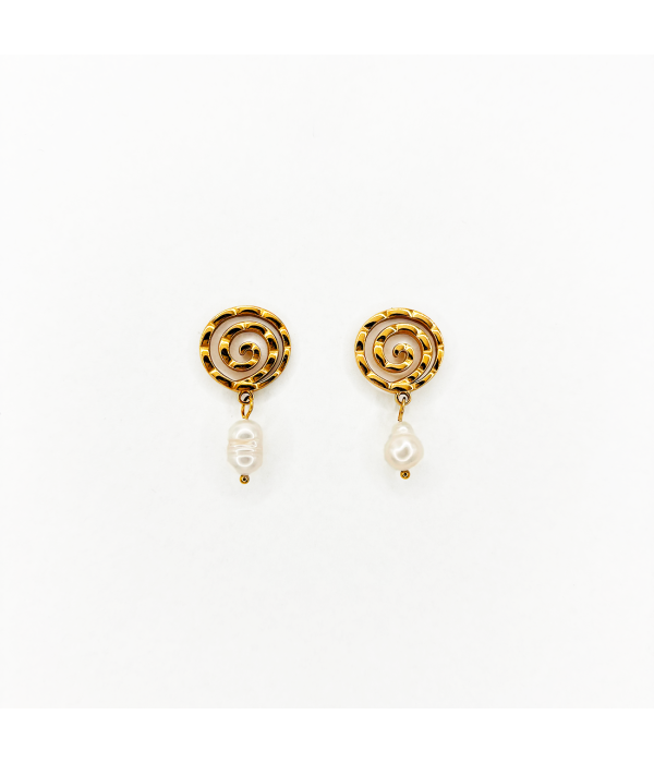Pendientes Perla Espiral