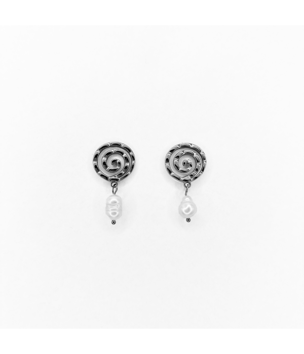 Pendientes Perla Espiral