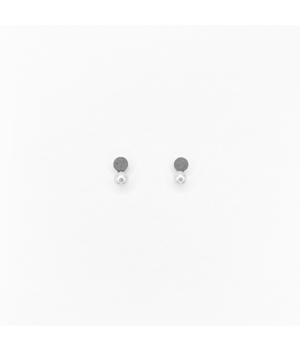 Pendientes Perla Chapa Redonda