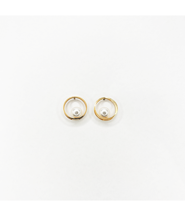 Pendientes Perla Doble Aro