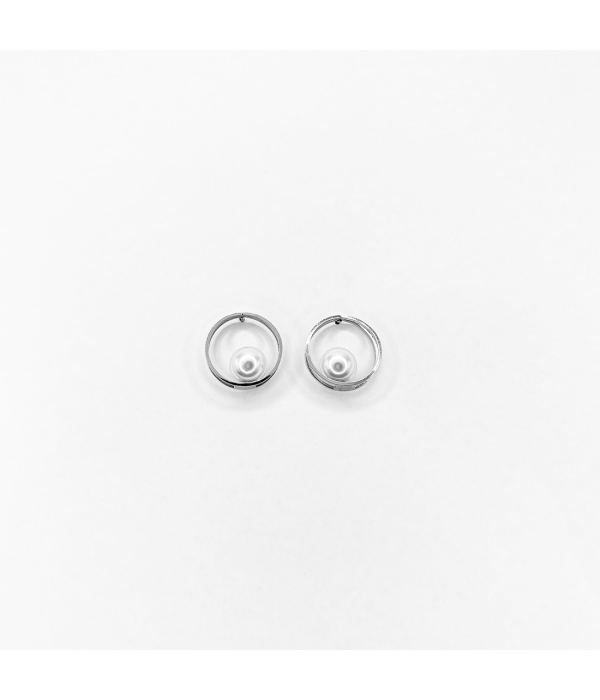 Pendientes Perla Doble Aro 2