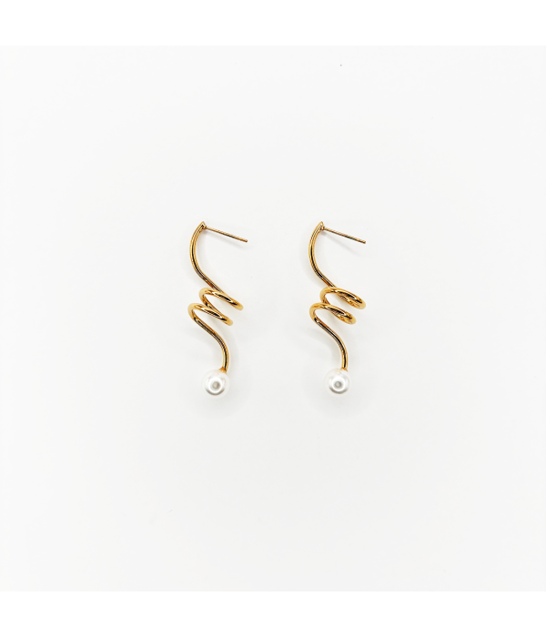 Pendientes Perla Espiral