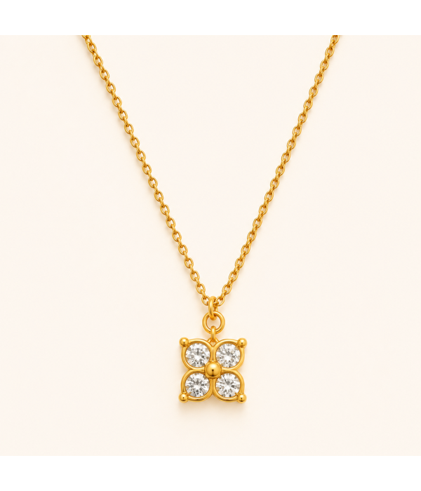 Collar Flor Cristales