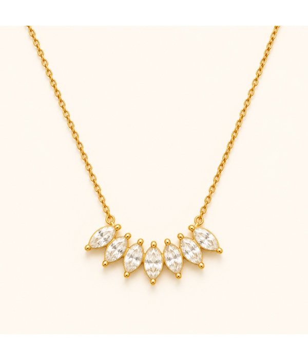 Collar Hojas Cristal