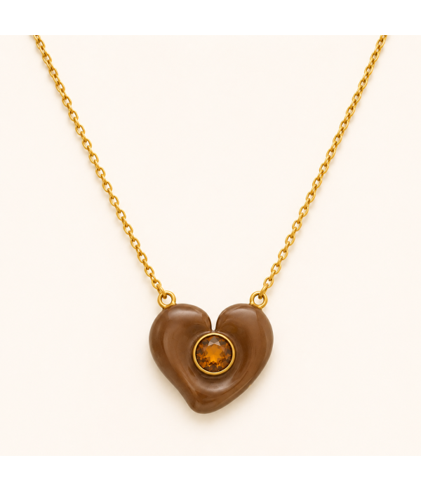 Collar Corazón Ámbar