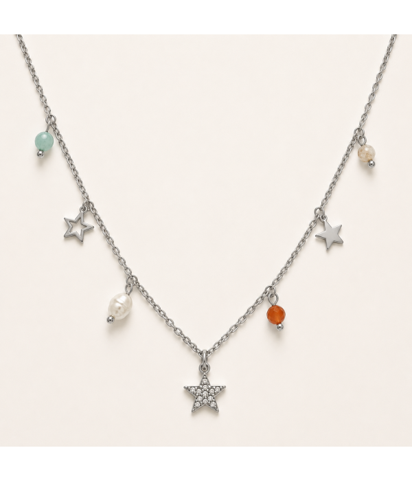 Collar Estrellas y Perlas