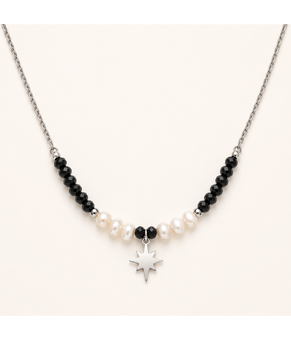 Collar Estrella Perlas y Cristales