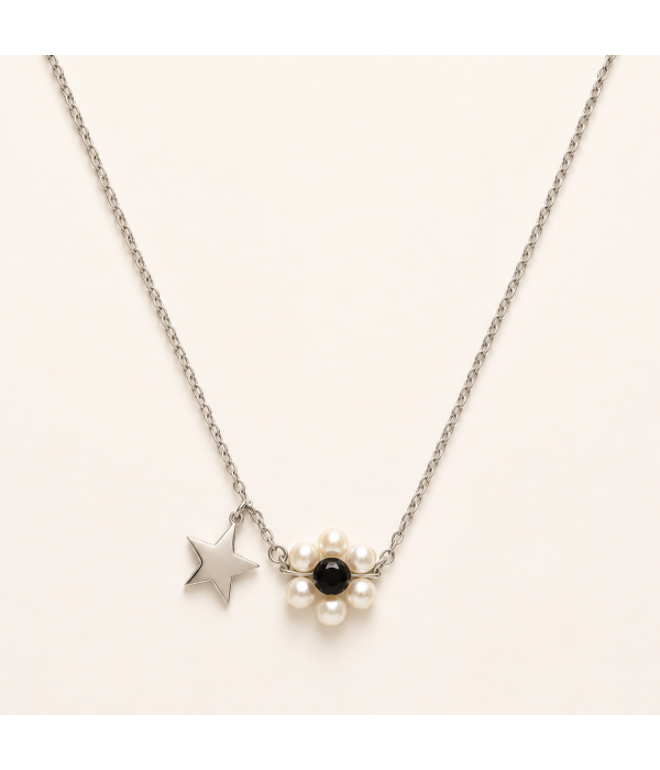 Collar Estrella y Flor de Perlas