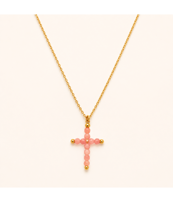 Collar Cruz Rosa