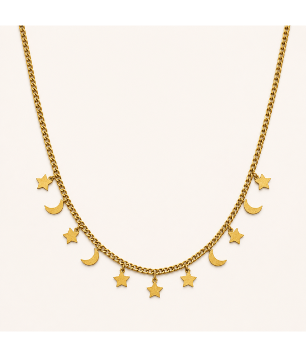 Collar Multidije Luna y Estrella