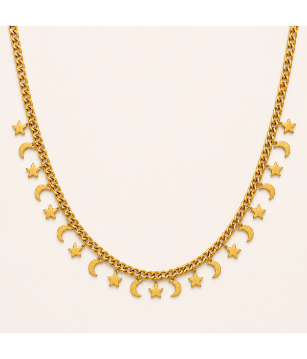 Collar Multidije Luna y Estrella