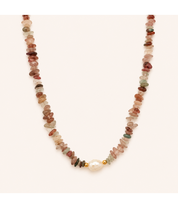 Collar Perla con Piedras