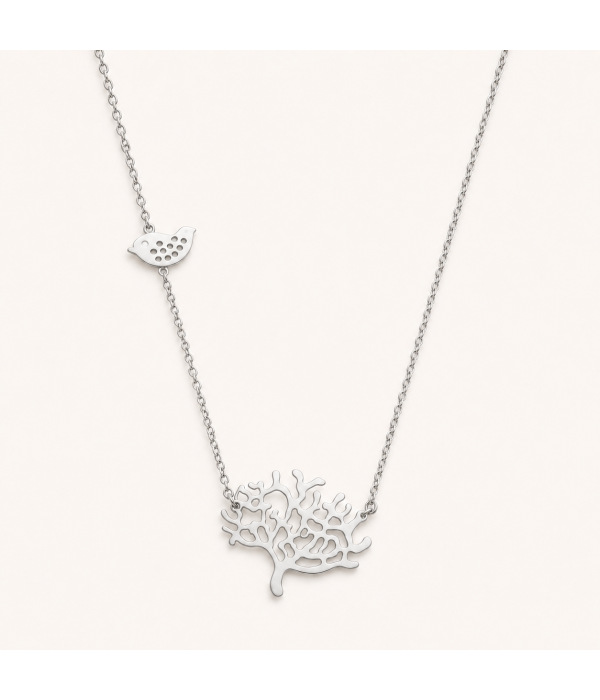 Collar Coral Marino y Ave