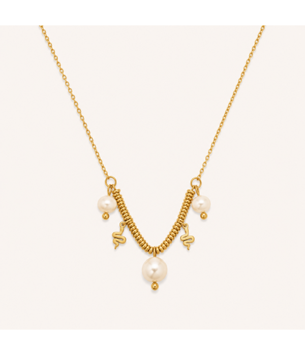 Collar Perla y Serpientes